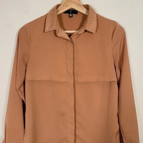 Missguided  Button Down Brown Oversized Shirt - Picture 3 of 12